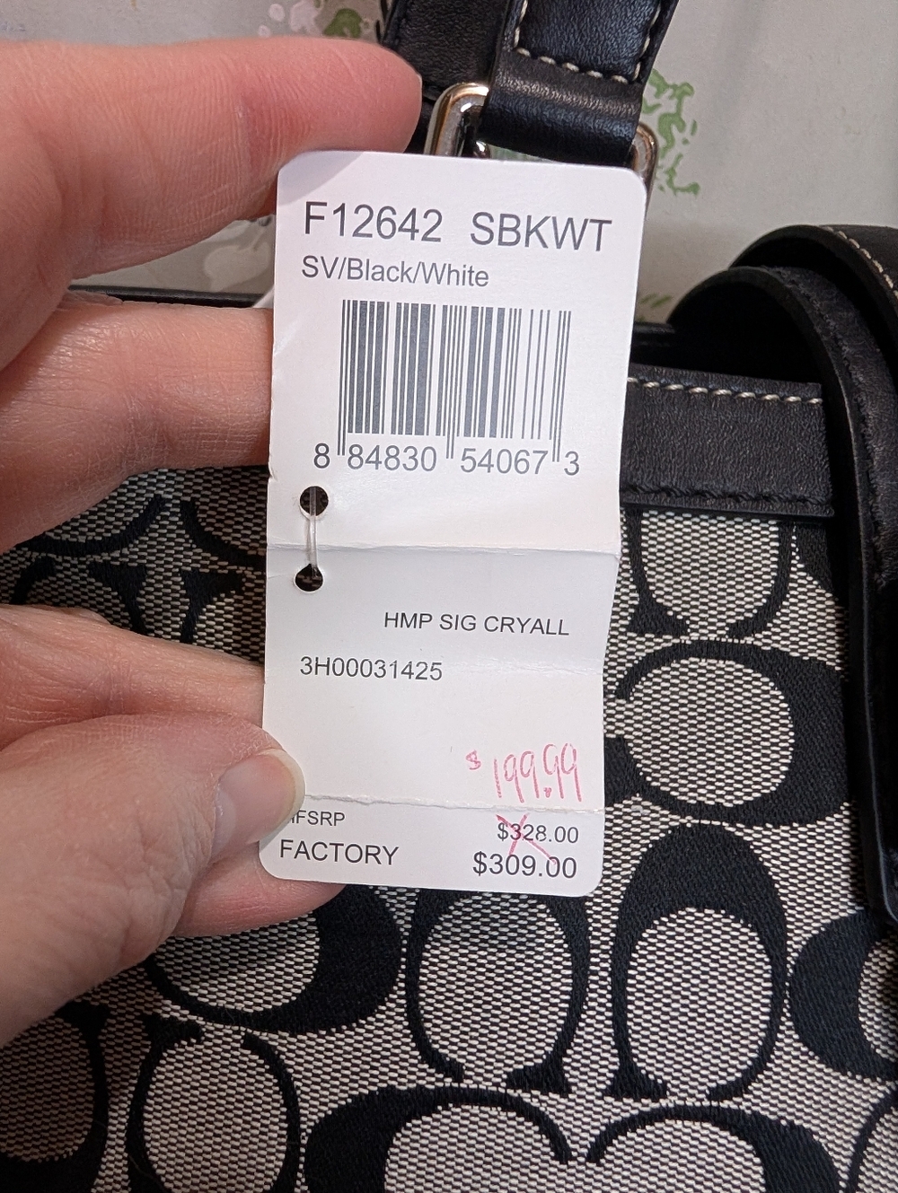 Vintage coach black and gray Hampton tote bag signature jacquard NWT - Picture 13 of 13